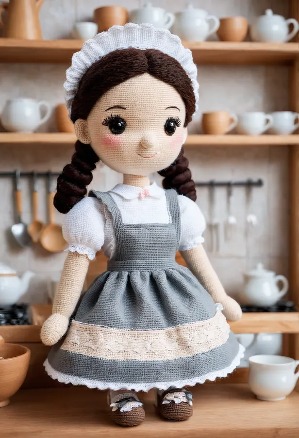 레이스 장식이 곁들여진 우아한 앞치마