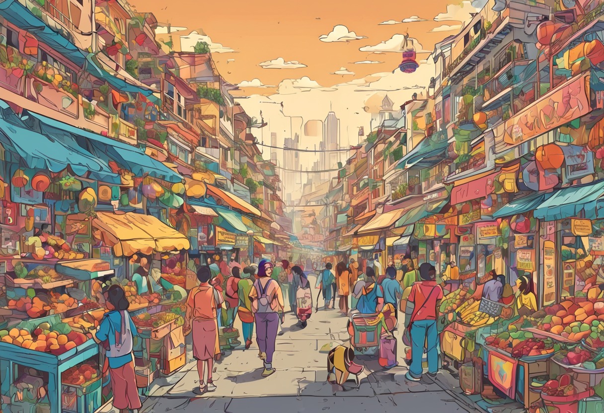 배와 컨테이너, 지구본을 표현한 무역 일러스트
